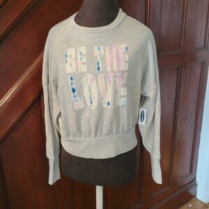 Old Navy Be The Love Womens Small Gray Crewneck Sweatshirt